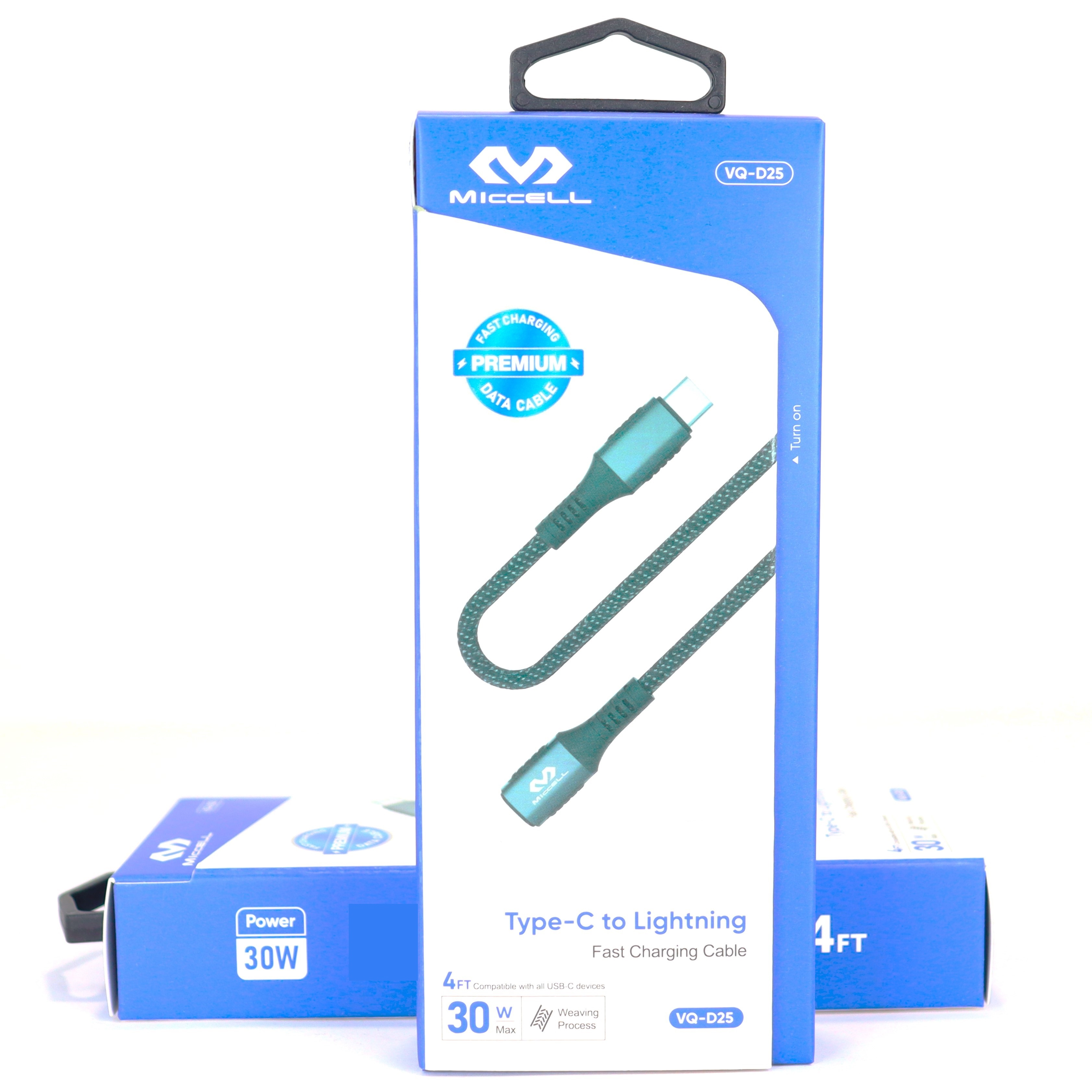 S1007 Miccell Premium Fast Charge C to L Cable (VQ-D25) (0615068615945)